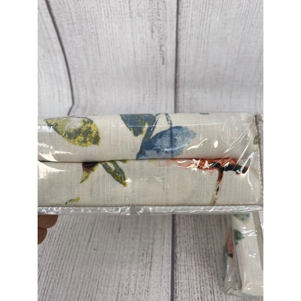 Allen + Roth Sommers Floral Curtain Panels 50x84 (Set of 2) Cream Cotton Linen